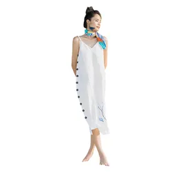 Váy Suông Nữ F2 Fashion & Freedom Linen After SunSet D438-T-S-0620 Màu Trắng Size S