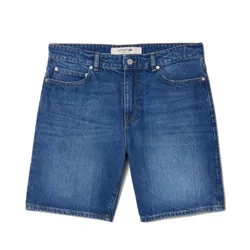 Quần Short Nam Lacoste Straight Fit Denim Bermuda FH9932 MK9 Màu Xanh Denim Size 40