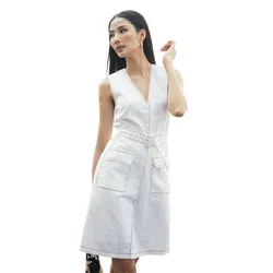 Váy Suông Nữ F2 Fashion & Freedom Linen Contemporary Dance D405-T-S-1220 Màu Trắng Size S