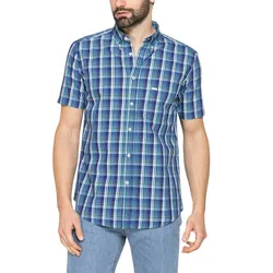 Áo Sơ Mi Nam Carrera Jeans Men's Short Sleeve Plaid Shirt 213C1230A_G061 Màu Xanh Blue Size M