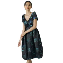 Váy Xòe Nữ F2 Fashion & Freedom Gấm Becoming Discover D517-X-S-0521 Màu Xanh Size S
