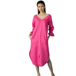 Váy Suông Nữ F2 Fashion & Freedom Becoming Color Me Pink Linen Dress D496-HS-S-0321 Màu Hồng Size S
