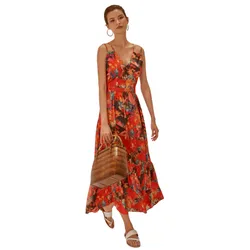 Váy Nữ F2 Fashion & Freedom Fly Sky Silk Dress D397-D-S-0721 Màu Đỏ Size S