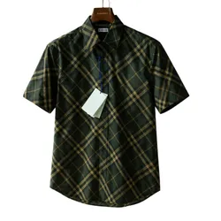 Áo Sơ Mi Cộc Tay Nam Burberry 8100681 Màu Xanh Rêu Size XS
