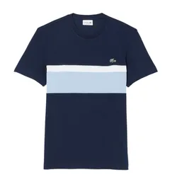 Áo Thun Nam Lacoste Regular Fit Crew Neck Color Blocking TH2734 - 1UI Màu Navy/Blue Size 3