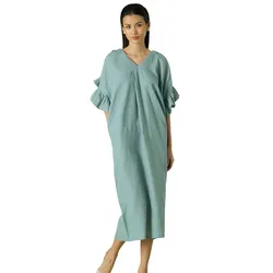 Váy Suông F2 Fashion & Freedom Become Discover Blue Linen Dress D497-X-S-0321 Màu Xanh Blue Size S