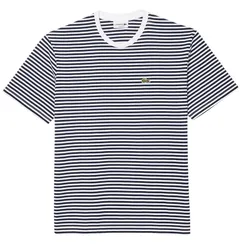 Áo Thun Nam Lacoste Striped Heavy Cotton T-shirt TH9749 54G 522 Màu Đen Kẻ Trắng Size 4