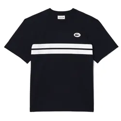Áo Thun Nam Lacoste Heritage Print Cotton T-shirt TH8590 54G HDE Màu Xanh Đen Size 4