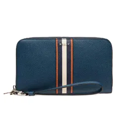 Ví Bally Zippy Calf Embossed Wallet Màu Xanh