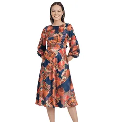 Váy Xòe Nữ F2 Fashion & Freedom Lụa D376-NM-S-0621 Phối Màu Size S