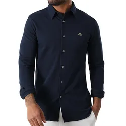 Áo Sơ Mi Nam Lacoste Long Sleeved Shirt With Embroidered Crocodile CH0482 - 166 Màu Xanh Navy&nbsp;Size 39