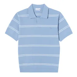 Áo Polo Nam Lacoste Men's Open Collar Pinstripe Short Sleeve Sweater PH396E - AEY Màu Xanh Nhạt Size 3