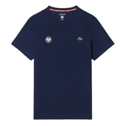 Áo Thun Nam Lacoste Men's Roland-Garros Edition Ultra Dry Tennis T-Shirt TH8309 - 166 Màu Xanh Navy Size 4
