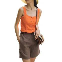 Quần Short Nữ F2 Fashion & Freedom Modern Meets Heritage Brown Linen Shorts QS34-N-S-0620 Màu Nâu&nbsp;Size S