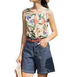 Quần Short Nữ F2 Fashion & Freedom Modern Meets Heritage Blue Linen Shorts QS38-XCN-S-0620 Màu Xanh Blue&nbsp;Size S