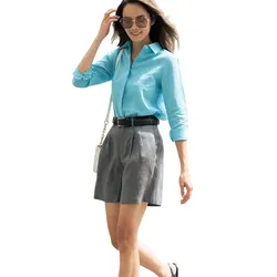 Quần Short Nữ F2 Fashion & Freedom Grey Linen Shorts For A Street Style QS34-X-S-0419 Màu Xám Size S