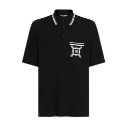 Áo Polo Nam Dolce & Gabbana Logo-Print Polo Shirt DG G8SN2ZG7N8M Màu Đen Size 46