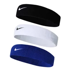 Set 3 Băng Đô Nike Unisex Elastic Sports Headband Black/White/Navy Phối Màu