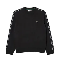 Áo Nỉ Sweater Nam Lacoste Logo Strip Crew Neck Sweatshirt SH7492 031 Màu Đen Size 3