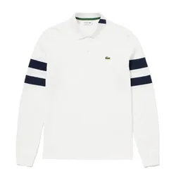 Áo Polo Dài Tay Nam Lacoste Men's L1312 Border PH4704-70V Màu Trắng&nbsp;Size 5