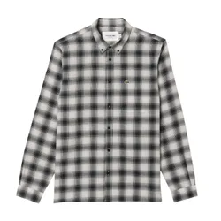 Áo Sơ Mi Nam Dài Tay Lacoste&nbsp;Cotton/Wool Blend Checked Shirt CH6347 - KBR Màu Đen Trắng Size 38