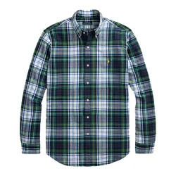 Áo Sơ Mi Nam Ralph Lauren Brushed Oxford Check Shirt 420001 Màu Xanh Kẻ&nbsp;Size XS