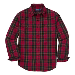 Áo Sơ Mi Nam Ralph Lauren Brushed Oxford Check Shirt  890001 - Red Màu Đỏ Kẻ&nbsp;Size XS