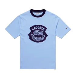 Áo Thun Nam Lacoste Men's Casual Vintage Print Ringer T-Shirt TH9388 - HBP Màu Xanh Blue Size 4