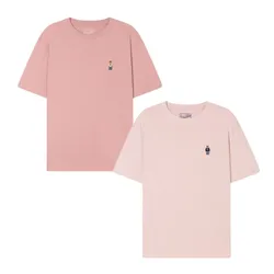 Set 2 Áo Phông WHOAU Crew Neck Shoert Sleeve Pink WHRAG2351U25 T-shirt Màu Hồng Size S
