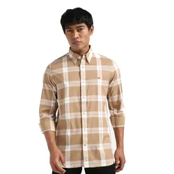 Áo Sơ Mi Nam Tommy Hilfiger Harrington Poplin Plaid Shirt Slim 78JB608 - 210 Màu Nâu Be Size XS