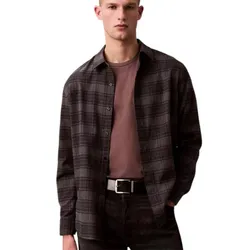 Áo Sơ Mi Nam Calvin Klein CK Plaid Flannel Classic Shirt 40EM134 - 021 Màu Xám Đậm Size XS