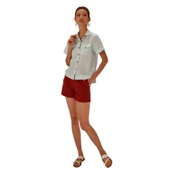 Quần Short Nữ F2 Fashion & Freedom Red Linen Shorts Become Unveil QS46-DD-S-0721 Màu Đỏ&nbsp;Size S