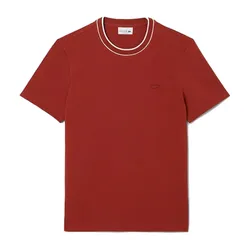 Áo Thun Nam Lacoste Stretch Piqué Striped Collar T-Shirt TH8174 AFS Màu Đỏ&nbsp;Size 5
