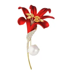 Cài Áo Nữ Meri Red Lily BR11 Màu Đỏ