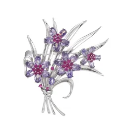 Cài Áo Nữ Meri Violet Bouquet BR12 Màu Tím