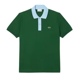 Áo Polo Nam Lacoste Men's Polo Shirt L.12.12 Classic Style With Color Blocked Collar PH9879 - DQA Màu Xanh Green&nbsp;Size 3
