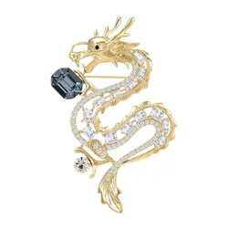 Cài Áo Nữ Meri Golden Dragon BR18 Màu Vàng