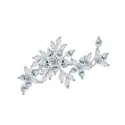 Cài Áo Nữ Meri Crystal Bloom BR20 Màu Bạc