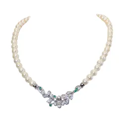 Dây Chuyền Nữ Jessica Pearl Spring Sprig JN12 Màu Trắng