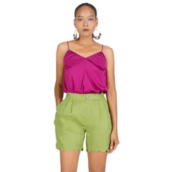 Quần Short Nữ F2 Fashion & Freedom New Linen New Horizon QS62-XC-S-0322 Màu Xanh Cốm Size S