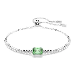 Vòng Đeo Tay Nữ Swarovski Matrix Bracelet Mixed Cuts, Green, Rhodium Plated 5693411 Màu Bạc