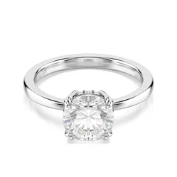 Nhẫn Nữ Swarovski Stilla Cocktail Ring Round Cut White Silver Tone Finish 5717942 Màu Trắng Bạc Size 52