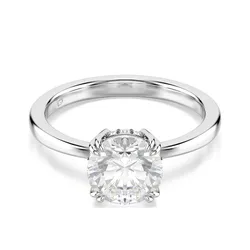Nhẫn Nữ Swarovski Stilla Cocktail Ring Round Cut White Silver Tone Finish 5717939 Màu Trắng Bạc Size 55