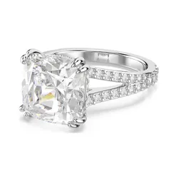 Nhẫn Nữ Swarovski Constella Cocktail Ring 5642630 Cushion Cut, Pavé, White, Rhodium Plated Màu Trắng Bạc Size 52