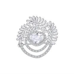 Cài Áo Nữ Meri Crystal Shine BR21 Màu Bạc