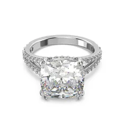 Nhẫn Nữ Swarovski Constella Cocktail Solitaire Ring With Pavè 5642634 Màu Trắng Bạc Size 55