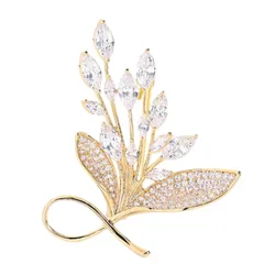 Cài Áo Nữ Meri Golden Sprigs BR30 Màu Vàng