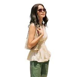Quần Short Nữ F2 Fashion & Freedom Linen QS27-R-S-0420 Màu Xanh Rêu Size S
