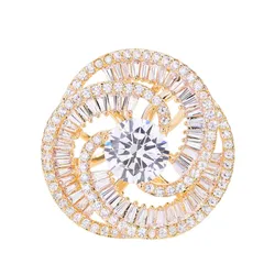 Cài Khăn Nữ Meri Sparkling Spiral BR907 Màu Vàng