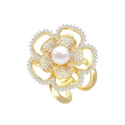 Cài Khăn Nữ Meri Flora Glow BR74 Màu Vàng/Trắng